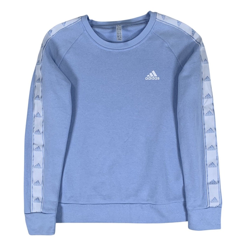 Adidas Sweatshirt Womens Medium Blue Logo Tape Pullover